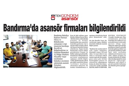Bandırma Belediyesi Asansör Firmaları ile Toplantı